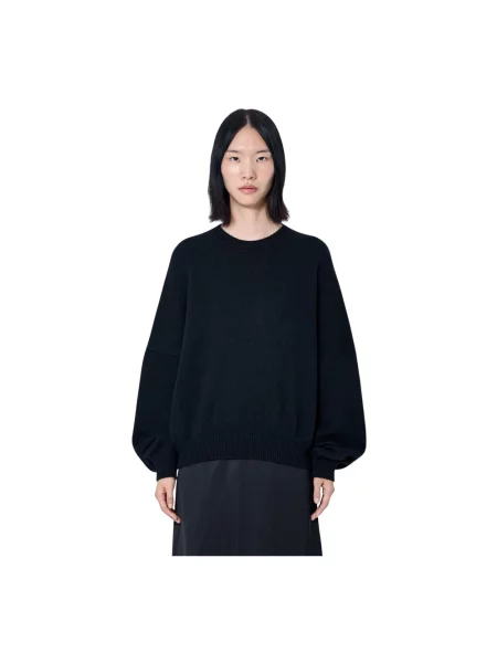 Lniany sweter Khaite czarny