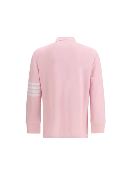 Koszulka polo Thom Browne z długim rękawem różowa