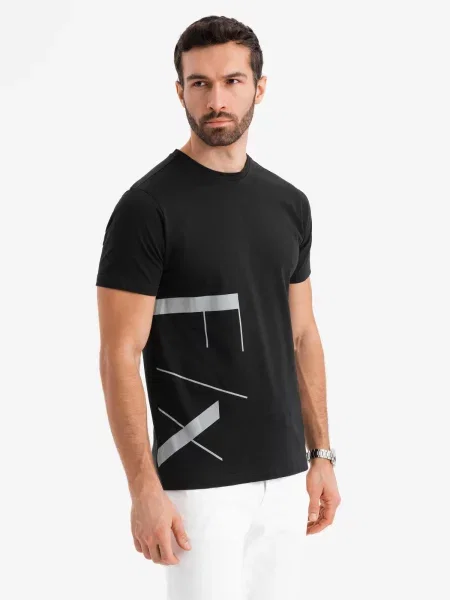 Tricou Ombre din jerseu negru