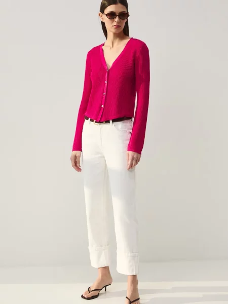 Medicine kardigan lniany różowy