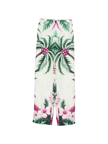Pantaloni F.r.s For Restless Sleepers cu model floral cu imagine verde