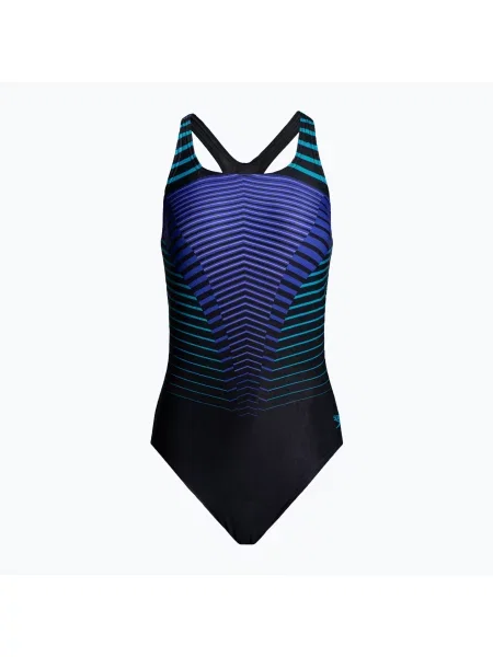 Speedo Digital Placement Medalist дамски бански от една част черно-син черно