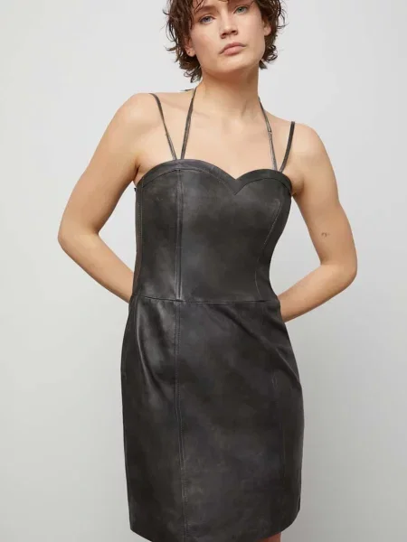 Answear.LAB Answear Lab rochie de piele gri