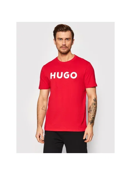 Hugo Majica Dulivio Regular Fit rdeča