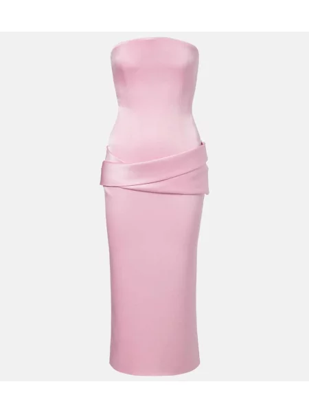 Rochie Alex Perry din satin drapată de costum roz