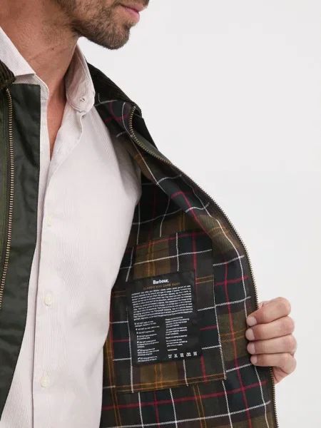 Barbour Мъжко яке от промазана материя BEDALE зелено