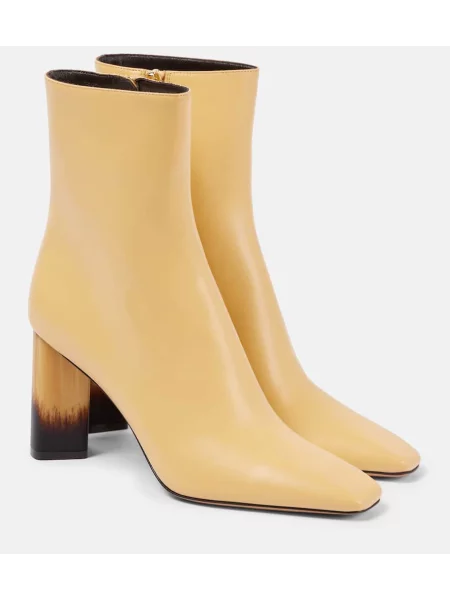 Cizme scurte Chloé din piele bej