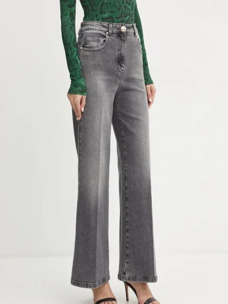 Blugi Simona Corsellini cu talie înaltă gri