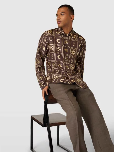 Koszula casualowa o kroju relaxed fit z jedwabiu Nanushka