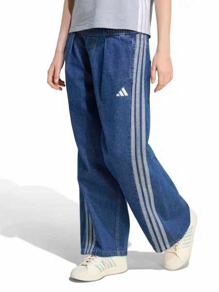 ADIDAS SPORTSWEAR Športové nohavice / denim / biela modrá