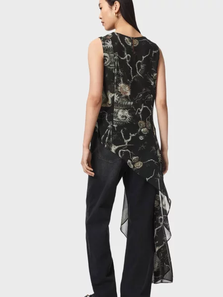 Топ Allsaints с принтом черный