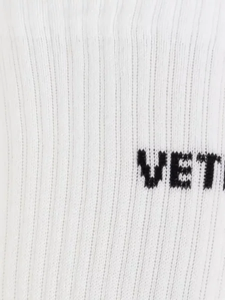 Dzianinowe skarpety Vetements z logo białe