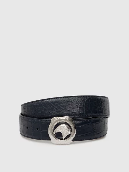 Кожаный ремень Stefano Ricci с ремешками синий