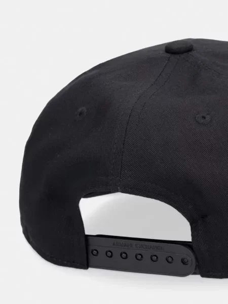 Czapka z daszkiem z wyhaftowanym logo Armani Exchange czarna