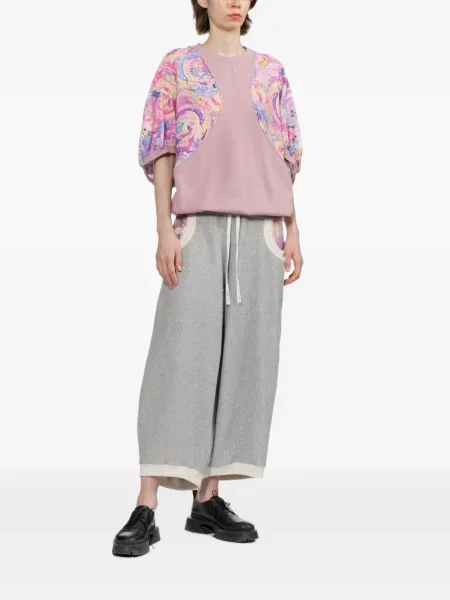 Pantaloni Tsumori Chisato tricotate alergare cu cordon gri
