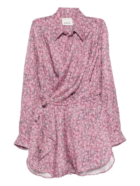 Rochie mini Isabel Marant cu model floral de costum roz