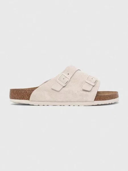 Велурени чехли Birkenstock Zürich бежово