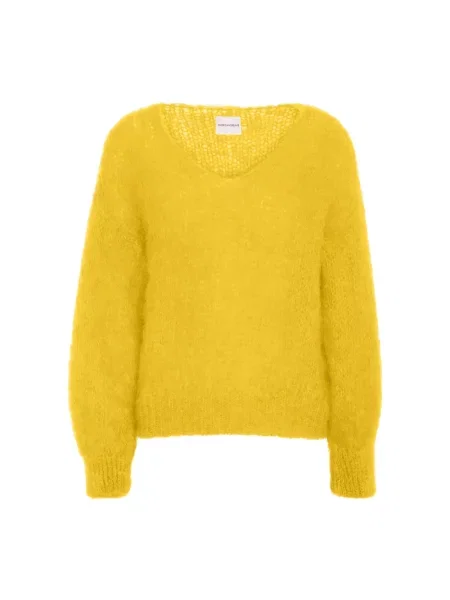 Sweter Americandreams wełniany żółty