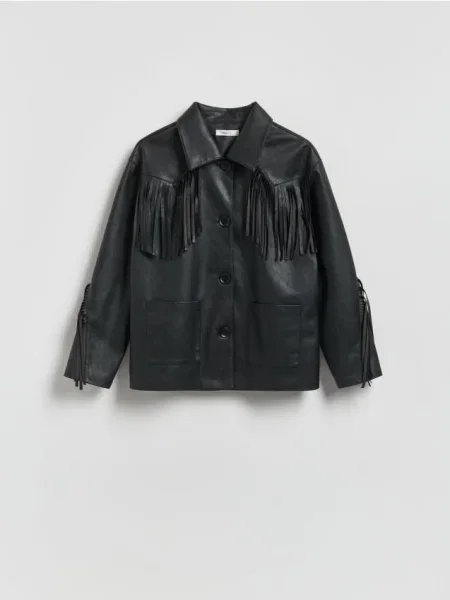Reserved Куртка з бахромою чорний