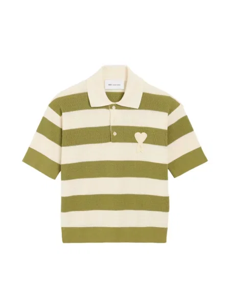 Polo Ami Paris w paski zielone