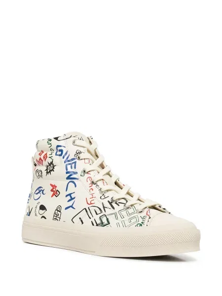 Sneakerși Givenchy din piele cu imagine alb