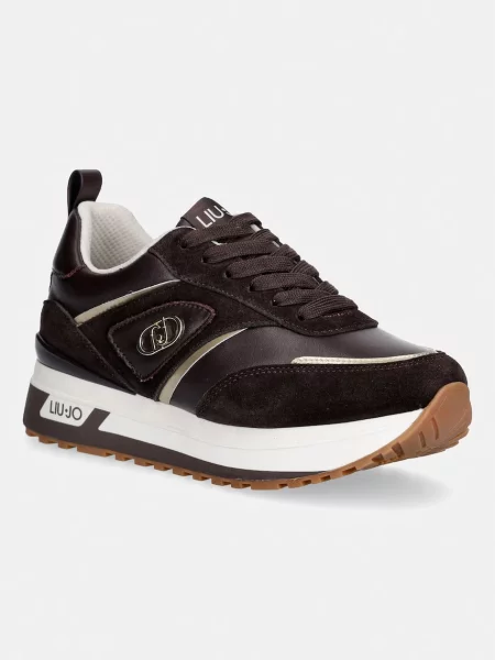 Liu Jo MAXI WONDER 97 sneakers γυναικεία δερμάτινα καφέ