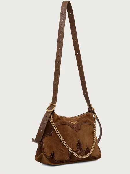 Zadig&Voltaire crossbody torbica semišasta JIM rjava