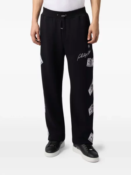 Pantaloni Philipp Plein alergare negru