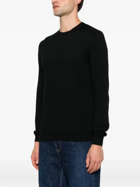 Кашмирен пуловер Jil Sander с кръгло деколте черно