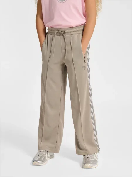 Dziecięce spodnie dresowe wide leg Hummel Poly Tape szare