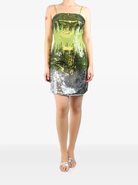 Rochie mini Jovani cu paiete cu bretele verde