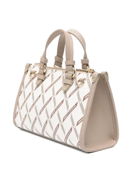 Geantă shopper Armani Exchange cu imagine alb