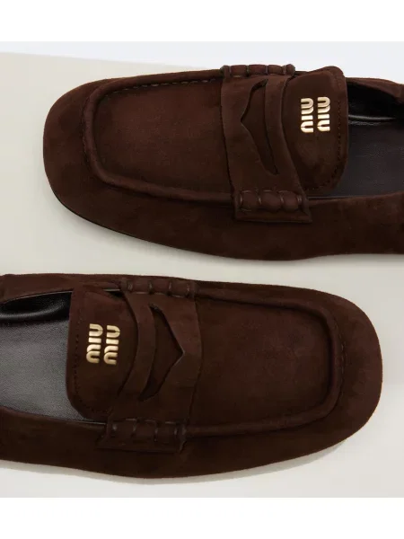 Loaferke Miu Miu iz semiša rjava