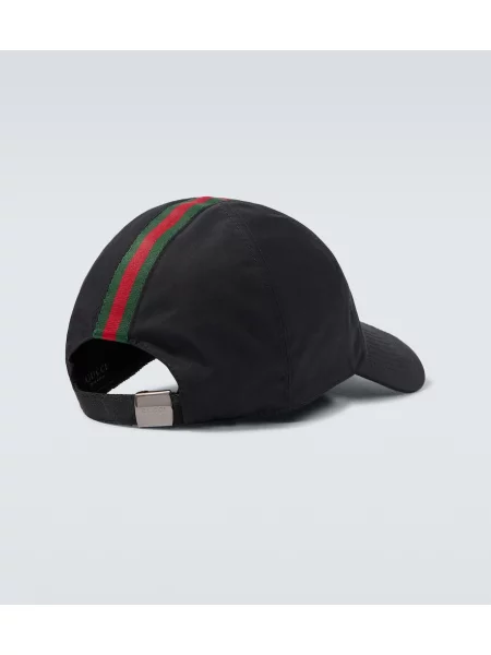 Șapcă Gucci cu dungi din canvas negru