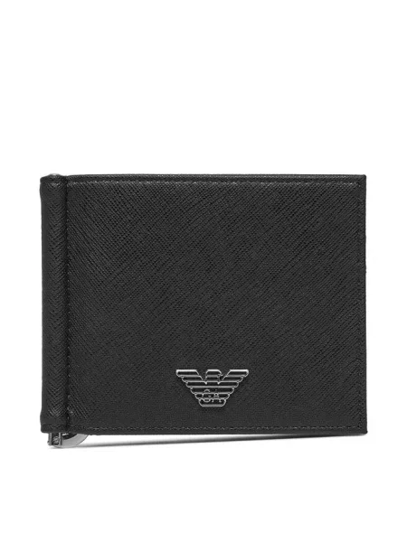 Portfel Emporio Armani skórzany czarny
