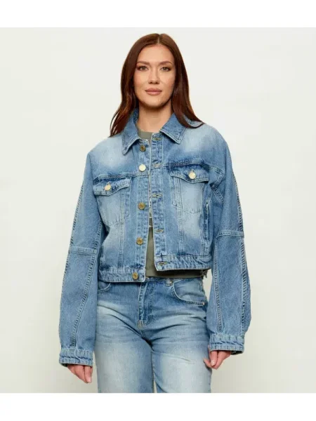 Gaëlle Paris Geacă de blug | Cropped Fit albastru