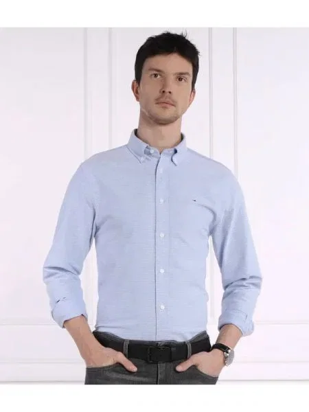 Tommy Hilfiger Cămașă OXFORD DOBBY albastru