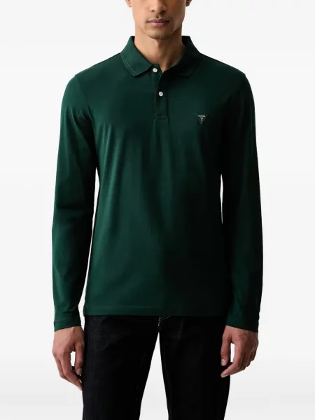 Tricou polo Guess cu autograf verde