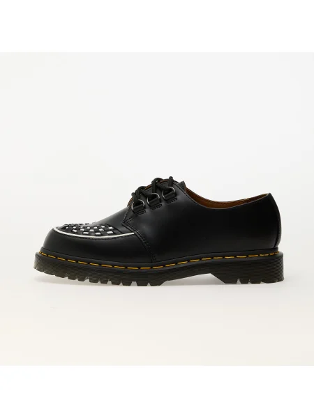 Кожени половинки обувки Dr. Martens Ramsey с равна подметка черно