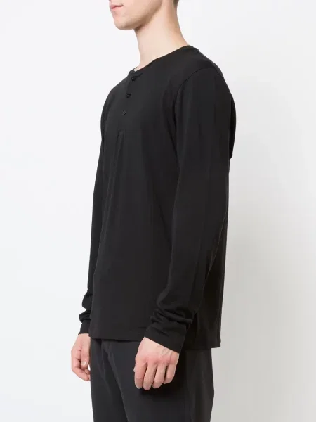 Tricou Pya cu guler henley negru