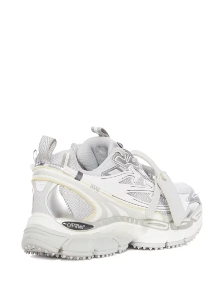 Sneakerși Off-white cu șireturi din piele alb