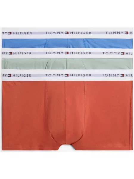 Bokserki Tommy Hilfiger Trunk zielono-szary 3 sztuki S szare