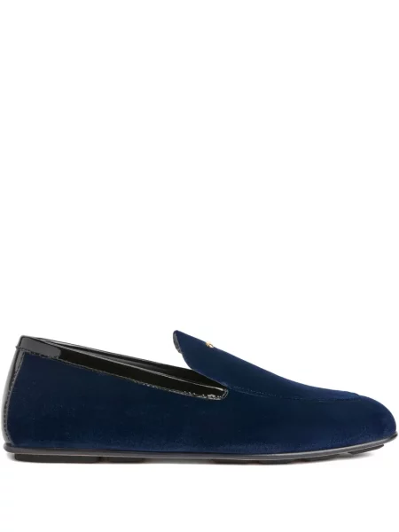 Pantofi loafer Giuseppe Zanotti de catifea albastru