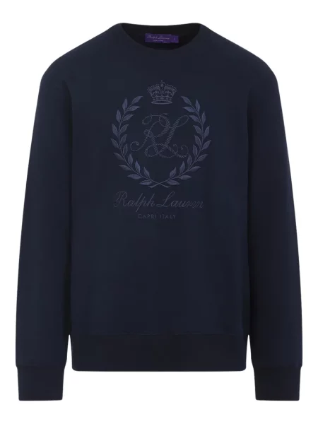 Mikina Ralph Lauren Purple Label s výšivkou modrá