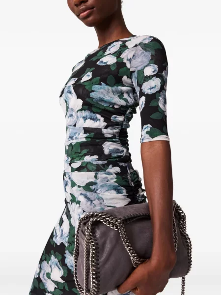 Top Stella Mccartney cu model floral cu imagine negru
