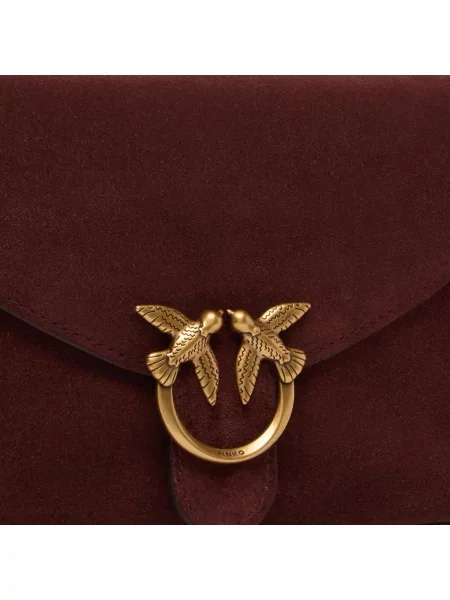 Semišová crossbody kabelka Pinko červená