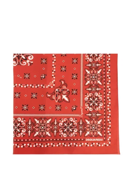 Fular Dsquared2 cu imagine cu model paisley roșu