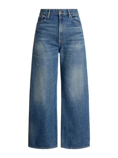 Polo Ralph Lauren blugi din Wd Lg Crp Ankle Wide high waist albastru