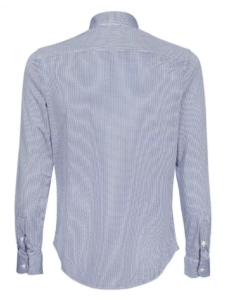 Cămașă Emporio Armani cu mâneci lungi lungă albastru