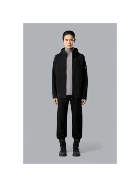 Bluza z kapturem Stone Island z kapturem z kamieniami czarna
